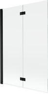 Mexen Mist параван за вана, двукрилен, ляв, 120 x 150 см, прозрачен, черен - 8A9-120-002-70-00-L