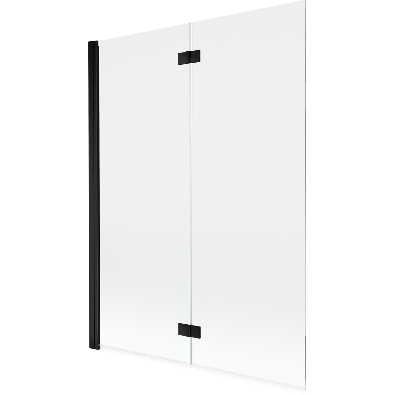Mexen Mist душ параван 2-крилен ляв 130 x 150 см, прозрачен, черен - 8A9-130-002-70-00-L