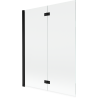 Mexen Mist душ параван 2-крилен ляв 130 x 150 см, прозрачен, черен - 8A9-130-002-70-00-L