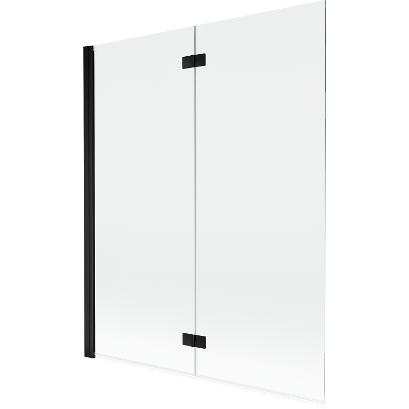 Mexen Mist душ-преграда за вана, 2-крилна, лява, 140 x 150 cm, прозрачна, черна - 8A9-140-002-70-00-L