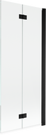 Mexen Mist двукрила душ кабина, десен монтаж 80 x 150 см, прозрачен, черен - 8A9-080-002-70-00-P