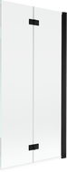Mexen Mist параван за вана, 2-крилен, десен, 90 x 150 см, прозрачен, черен - 8A9-090-002-70-00-P