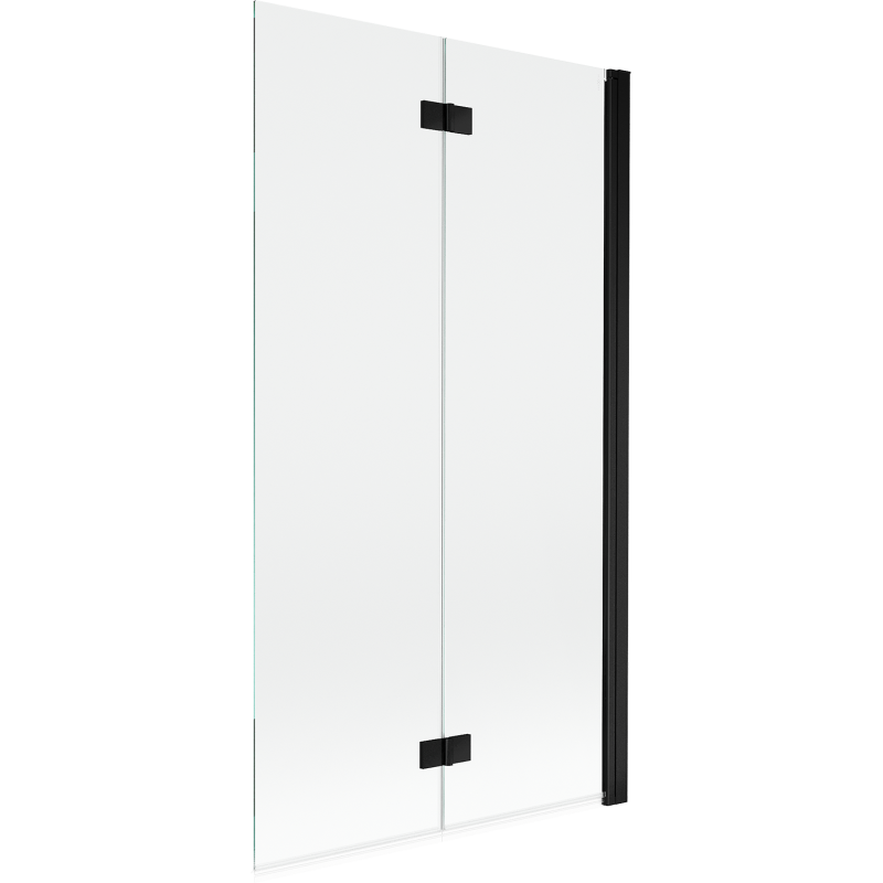 Mexen Mist параван за вана 2-крилен десен 100 x 150 cm, прозрачен, черен - 8A9-100-002-70-00-P