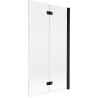 Mexen Mist параван за вана 2-крилен десен 100 x 150 cm, прозрачен, черен - 8A9-100-002-70-00-P