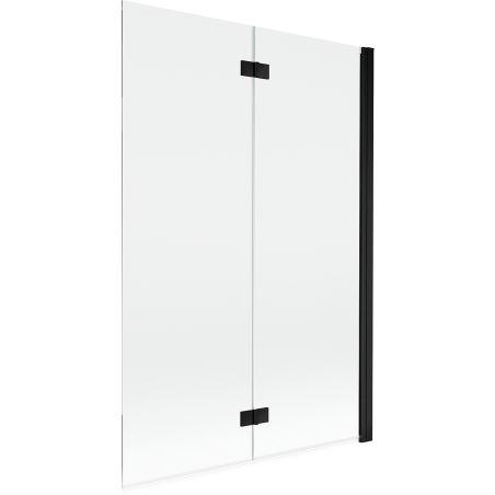 Mexen Mist параван за вана, двуместен десен 120 x 150 см, прозрачен, черен - 8A9-120-002-70-00-P