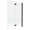 Mexen Mist параван за вана, двукрилен, дясно ориентиран 120 x 150 cm, прозрачен, черен - 8A9-120-002-70-00-P