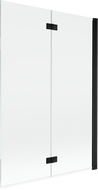 Mexen Mist параван за вана, двукрилен, дясно ориентиран 120 x 150 cm, прозрачен, черен - 8A9-120-002-70-00-P