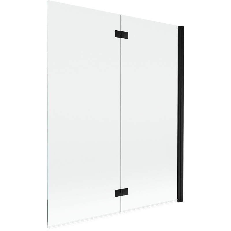 Mexen Mist параван за вана, двукрили, десен, 140 x 150 см, прозрачен, черен - 8A9-140-002-70-00-P