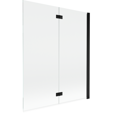 Mexen Mist параван за вана, двукрили, десен, 140 x 150 см, прозрачен, черен - 8A9-140-002-70-00-P