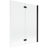 Mexen Mist параван за вана, двукрили, десен, 140 x 150 см, прозрачен, черен - 8A9-140-002-70-00-P