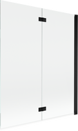 Mexen Mist параван за вана, двукрили, десен, 140 x 150 см, прозрачен, черен - 8A9-140-002-70-00-P