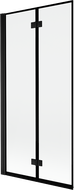 Mexen Mist параван за вана с 2 крила, ляв, 90 x 150 см, черна рамка, черен - 8A9-090-002-70-70-L