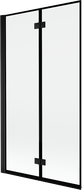 Mexen Mist душ екран за вана с две крила 100 x 150 см, черна рамка, черен - 8A9-100-002-70-70-L