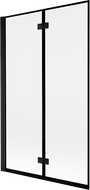 Mexen Mist параван за вана 2-крилен ляв 110 x 150 см, черна рамка, черен - 8A9-110-002-70-70-L