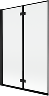 Mexen Mist параван за вана 2-крилен ляв 120 x 150 см, черна рамка, черен - 8A9-120-002-70-70-L
