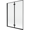Mexen Mist двукрилен наляво душ параван 130 x 150 см, черна рамка, черно - 8A9-130-002-70-70-L
