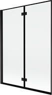 Mexen Mist двукрилен наляво душ параван 130 x 150 см, черна рамка, черно - 8A9-130-002-70-70-L
