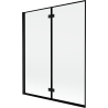 Mexen Mist параван за вана 2-крилен ляв 140 x 150 см, черна рамка, черен - 8A9-140-002-70-70-L