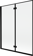 Mexen Mist параван за вана 2-крилен ляв 140 x 150 см, черна рамка, черен - 8A9-140-002-70-70-L