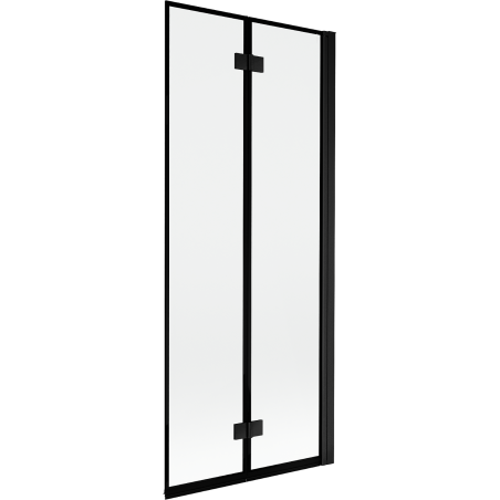 Mexen Mist параван за вана с две крила, десен, 80 x 150 см, черна рамка, черно - 8A9-080-002-70-70-P