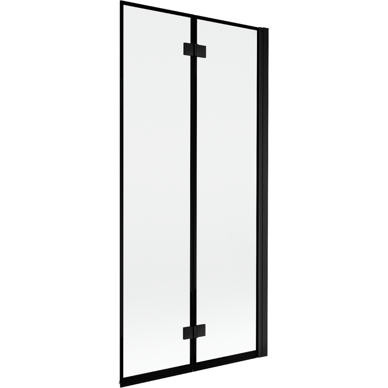 Mexen Mist Параван за вана, 2-крилен, дясен, 90 x 150 см, черна рамка, черен - 8A9-090-002-70-70-P