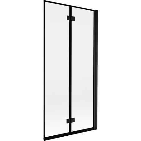 Mexen Mist Параван за вана, 2-крилен, дясен, 90 x 150 см, черна рамка, черен - 8A9-090-002-70-70-P