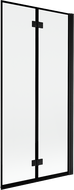 Mexen Mist Параван за вана, 2-крилен, дясен, 90 x 150 см, черна рамка, черен - 8A9-090-002-70-70-P
