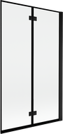 Mexen Mist двукрилен параван за вана, десен монтаж 110 x 150 см, черна рамка, черно - 8A9-110-002-70-70-P