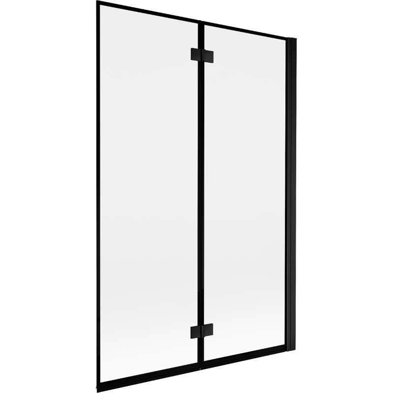 Mexen Mist параван за вана 2-крила десен 120 x 150 см, черна рамка, черен - 8A9-120-002-70-70-P