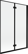Mexen Mist параван за вана 2-крила десен 120 x 150 см, черна рамка, черен - 8A9-120-002-70-70-P