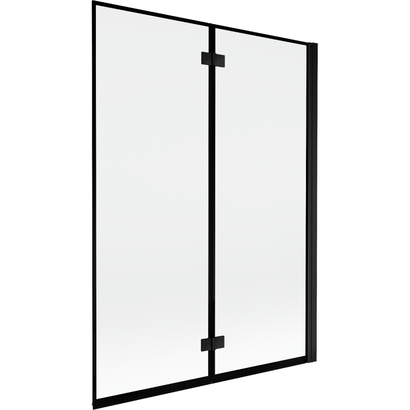 Mexen Mist параван за вана с две крила десен 130 x 150 см, черна рамка, черен - 8A9-130-002-70-70-P