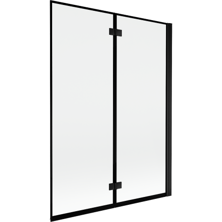 Mexen Mist параван за вана с две крила десен 130 x 150 см, черна рамка, черен - 8A9-130-002-70-70-P
