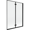 Mexen Mist параван за вана с две крила десен 130 x 150 см, черна рамка, черен - 8A9-130-002-70-70-P