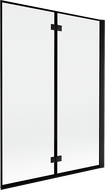 Mexen Mist параван за вана с две крила десен 130 x 150 см, черна рамка, черен - 8A9-130-002-70-70-P