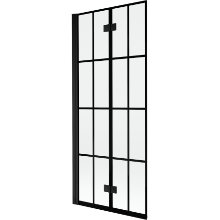 Mexen Mist параван за баня 2-крилен ляв 80 x 150 cm, черна решетка, черен - 8A9-080-002-70-77-L