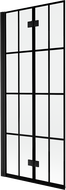 Mexen Mist параван за баня 2-крилен ляв 80 x 150 cm, черна решетка, черен - 8A9-080-002-70-77-L