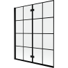 Mexen Mist параван за вана 2-крилен ляв 140 x 150 см, черна решетка, черен - 8A9-140-002-70-77-L