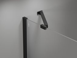 Mexen Mist параван за вана 2-крилен десен 140 x 150 см, черна рамка, черен - 8A9-140-011-70-70-P