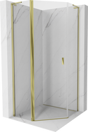 Mexen Mist L петстенна душ кабина с отваряща се врата 90 x 90 см, прозрачна, златна - 8A8L-090-090-50-00