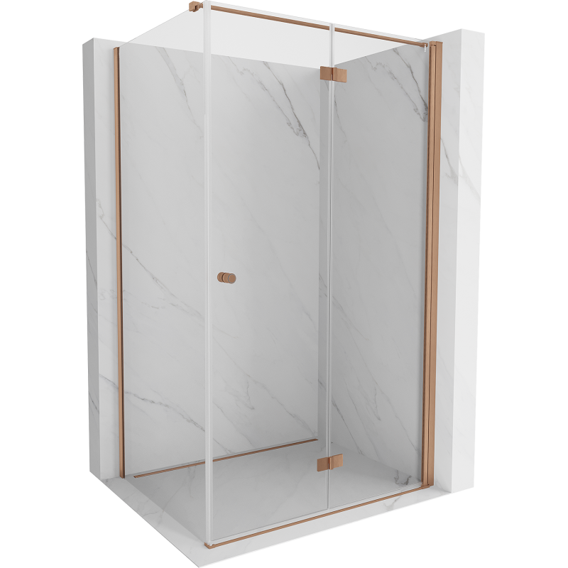 Mexen Mist-F T сгъваема душ кабина дясна 70 x 120 см, прозрачна, четкана мед - 8A6T-070-120-65-00-P