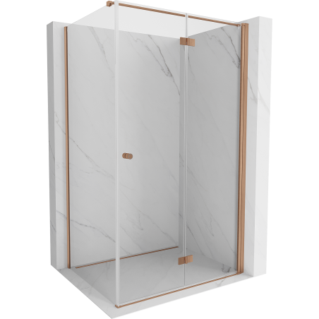 Mexen Mist-F T сгъваема душ кабина дясна 70 x 120 см, прозрачна, четкана мед - 8A6T-070-120-65-00-P