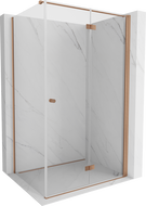 Сгъваема душ кабина Mexen Mist-F T дясна 75 x 120 см, прозрачна, четкана мед - 8A6T-075-120-65-00-P