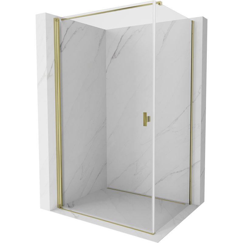 Mexen Mist-B душ кабина с отваряща врата 90 x 70 см, прозрачна, златна - 8A2T-090-070-50-00
