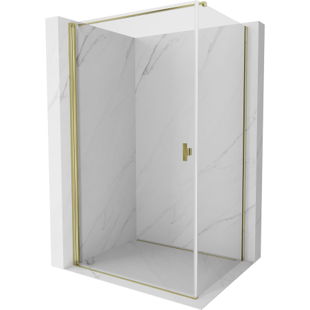 Mexen Mist-B душ кабина с отваряща врата 90 x 70 см, прозрачна, златна - 8A2T-090-070-50-00