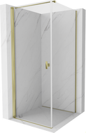 Mexen Mist-B окачена душ кабина 85 x 85 см, прозрачна, златна - 8A2T-085-085-50-00