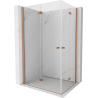 Mexen Mist-F Duo сгъваема душ кабина 90 x 120 см, прозрачна, четкана мед - 8A6-090L-120P-65-00