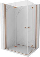 Mexen Mist-F Duo сгъваема душ кабина 90 x 120 см, прозрачна, четкана мед - 8A6-090L-120P-65-00