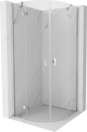 Mexen Mist полукръгла душ кабина с вратичка 80 x 80 см, прозрачна, хром - 8A33-080-080-01-00