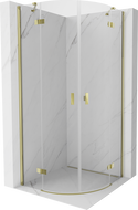 Mexen Mist полукръгла душ кабина с шарнирни врати 70 x 70 см, прозрачна, златна - 8A33-070-070-50-00