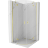 Mexen Mist полукръгла душ кабина 80 x 80 см, прозрачна, златно четка - 8A33-080-080-55-00